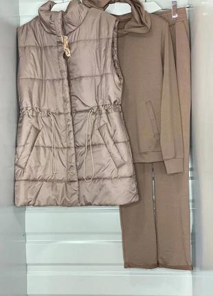 Костюм тройка: жилетка на синтепоне + костюм двухнить