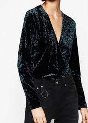 Zara,шикарний оксамитовий боді