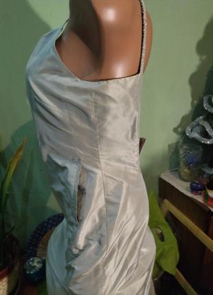 Очень красивое платье в бельевом стиле стального цвета из стопроцентного шёлка4 фото
