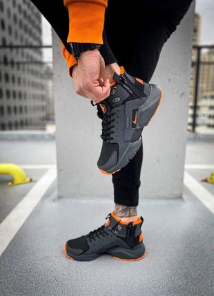 Кроссовки мужские найк nike huarache winter acronym black orange3 фото