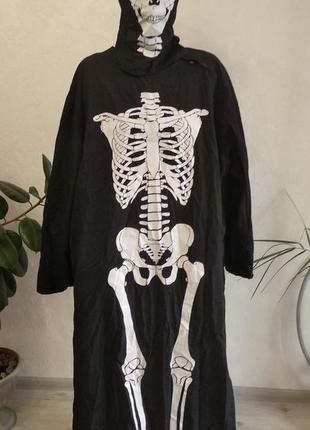 Карнавальный костюм скелета для хэллоуин. костюм фатума. бадахон для хэллоуин