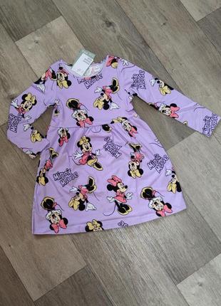 Крутое платье h&m минни маус хлопок девочкам