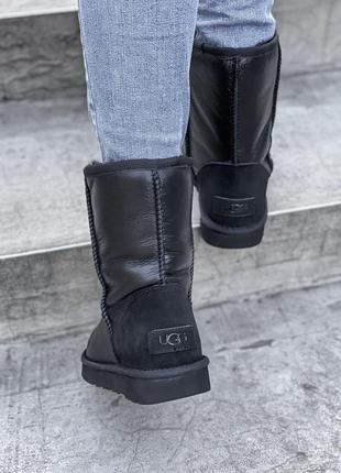 Уггі жіночі натуральні ugg australia classic short black шкіряні 36-40р. живе фото. преміум топ4 фото