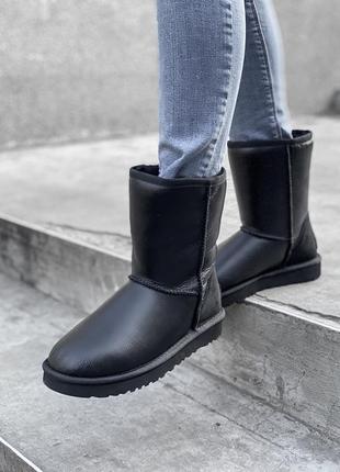 Уггі жіночі натуральні ugg australia classic short black шкіряні 36-40р. живе фото. преміум топ6 фото