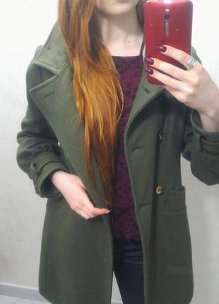 Зелене пальто осінь-весна topshop