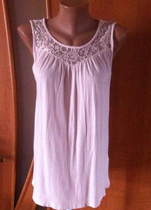Пудровая красивая блуза#майка#футболка# с кружевом