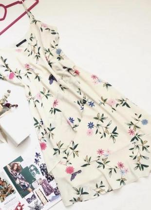 Платье marks & spencer сарафан сукня в цветочки шифоновое шифон zara1 фото