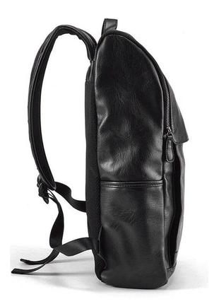 Стильный черный коричневый городской рюкзак ранець мужская сумка для ноутбука5 фото