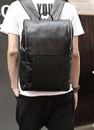 Стильный черный коричневый городской рюкзак ранець мужская сумка для ноутбука4 фото