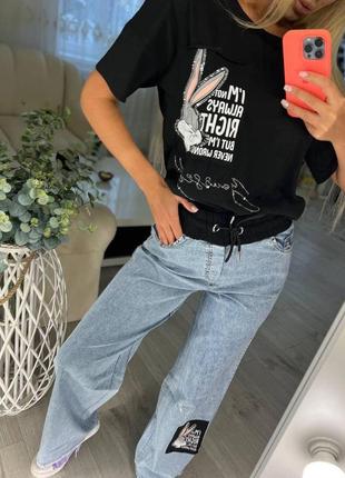 Стильний костюм з джинсами кюлотами, туреччина,хіт сезону.