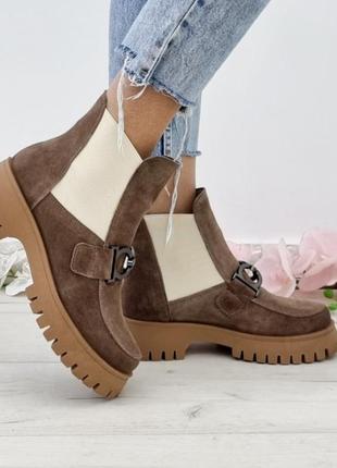 Детские замшевые ботинки челси, разные цвета