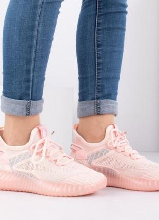 Стильні рожеві пудра кросівки з текстилю сітка літні дихаючі ізі кеди2 фото