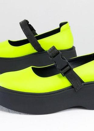 Эксклюзивные женские яркие кожаные туфли на платформе,любой цвет!