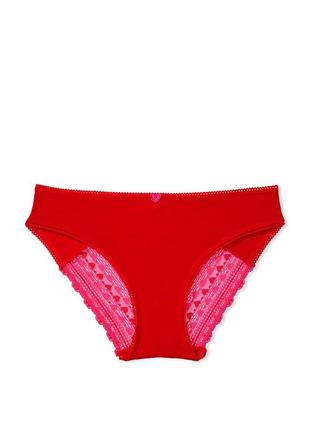 Хлопковые трусики бикини с кружевом material girl bikini с victoria's secret виктория сикрет вікторія сікрет оригинал2 фото