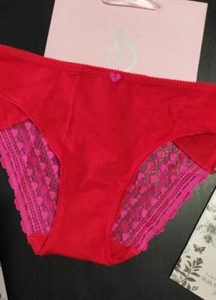 Хлопковые трусики бикини с кружевом material girl bikini с victoria's secret виктория сикрет вікторія сікрет оригинал4 фото