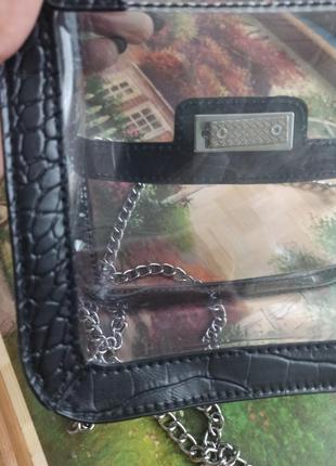 Прозрачная мини сумочка силиконовая кросс боди через плечо6 фото