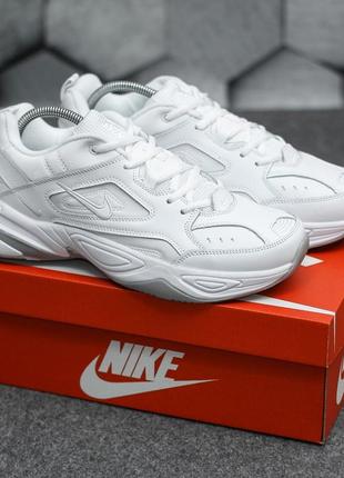 Кожаные, белые кроссовки nike m2k tekno / шкіряні кросівки