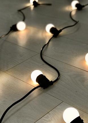 30 метров уличная ретро гирлянда тесла с круглым проводом с 60 led лампами теплого...