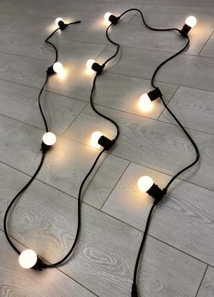 30 метров уличная ретро гирлянда тесла с круглым проводом с 60 led лампами теплого...