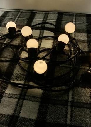 30 метров уличная ретро гирлянда тесла с круглым проводом с 60 led лампами теплого...