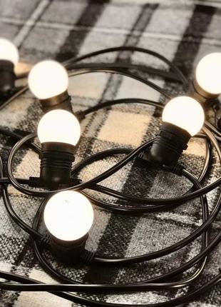 30 метров уличная ретро гирлянда тесла с круглым проводом с 60 led лампами теплого...