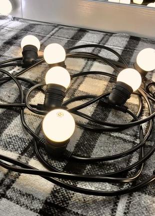 30 метров уличная ретро гирлянда тесла с круглым проводом с 60 led лампами теплого...