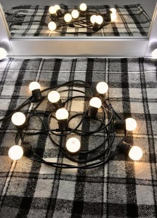 30 метров уличная ретро гирлянда тесла с круглым проводом с 60 led лампами теплого...