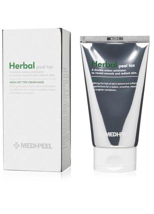 Очищаюча пілінг-маска з ефектом детокс medi-peel herbal peel tox wash off type cream mask