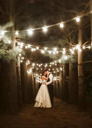 30 метров уличная ретро гирлянда тесла с круглым проводом с 60 led лампами белого свечения