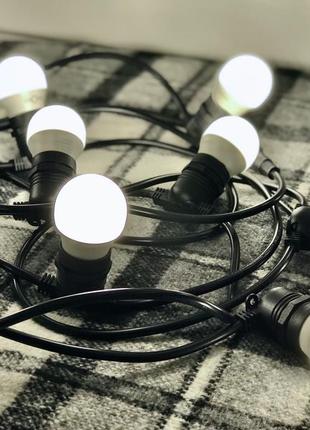 30 метров уличная ретро гирлянда тесла с круглым проводом с 60 led лампами белого свечения