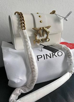 Сумка pinko premium white белая9 фото