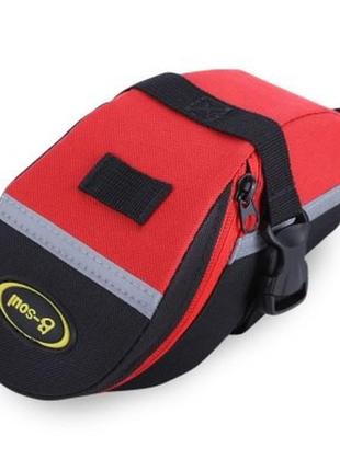 Велосипедная сумка подседельная b-soul красная