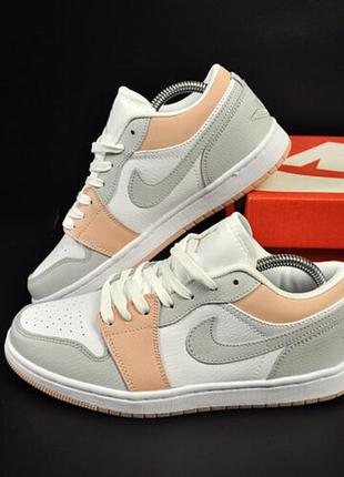 Женские кроссовки jordan 1 low белые с пудрой 36-41р