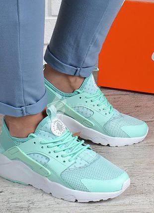 Кроссовки женские nike air huarache ultra mint мятные с белым5 фото