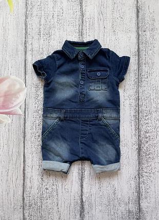 Крутой джинсовый трикотажный комбинезон шорты mothercare 3мес