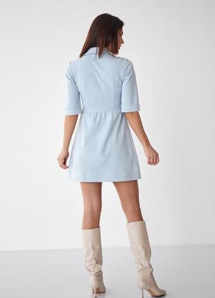 Модне короткий жіноче плаття з замші для дівчат модниць на весну 2022 розміри 42, 44, 46, 482 фото