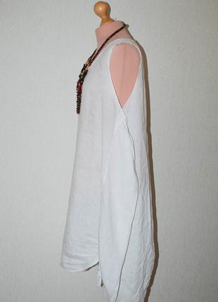 Италия лен батал сарафан платье льняное свободное боченок кокон коконом боченком5 фото