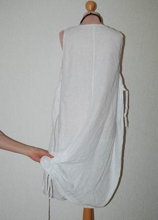 Италия лен батал сарафан платье льняное свободное боченок кокон коконом боченком9 фото