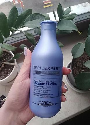 Шампунь для нейтрализации желтизны волос, serie expert l'oreal blondifier cool