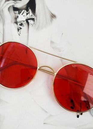 Сонцезахисні круглі окуляри з кольоровою лінзоюрожевий в сріблі9 фото