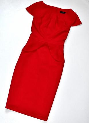Dorothy perkins нарядное красное платье с баской. 14.хл. 42