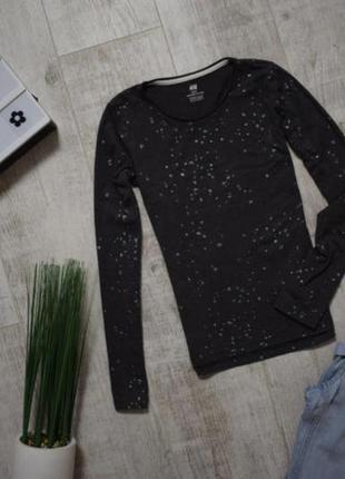 Серая кофта реглан в блёстки на девочку 10-12 лет, h&m