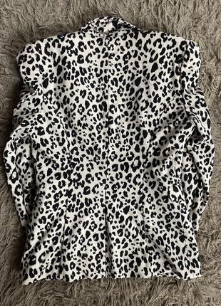 Леопардовий чорний піджак блейзер кардиган трендовий стильний2 фото