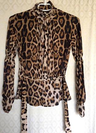 Леопардовий гольф з поясом для поліпшення форми фігури