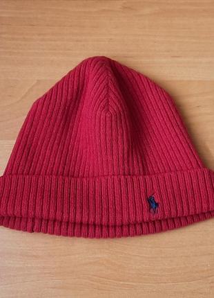 Красная винтажная шапка polo ralph lauren vintage