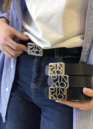 Ремень кожаный черный в стиле pinto /  ремінь пояс шкіряний чорний