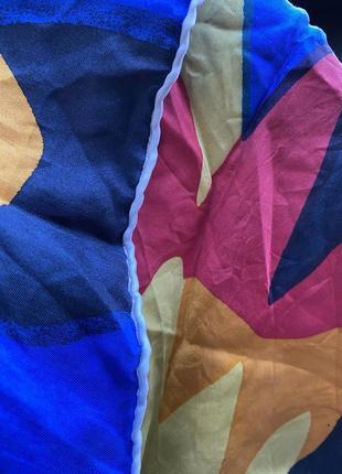 Винтажный шёлковый платок//платок в абстрактный принт4 фото
