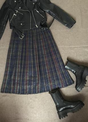 Юбка плиссе в клетку