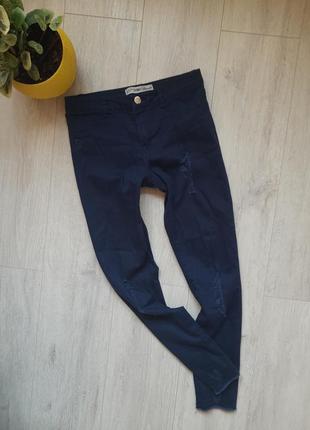 Скинные брюки стрейчевые синие denim co1 фото