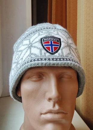 Шапка norway flag knit hat grey2 фото